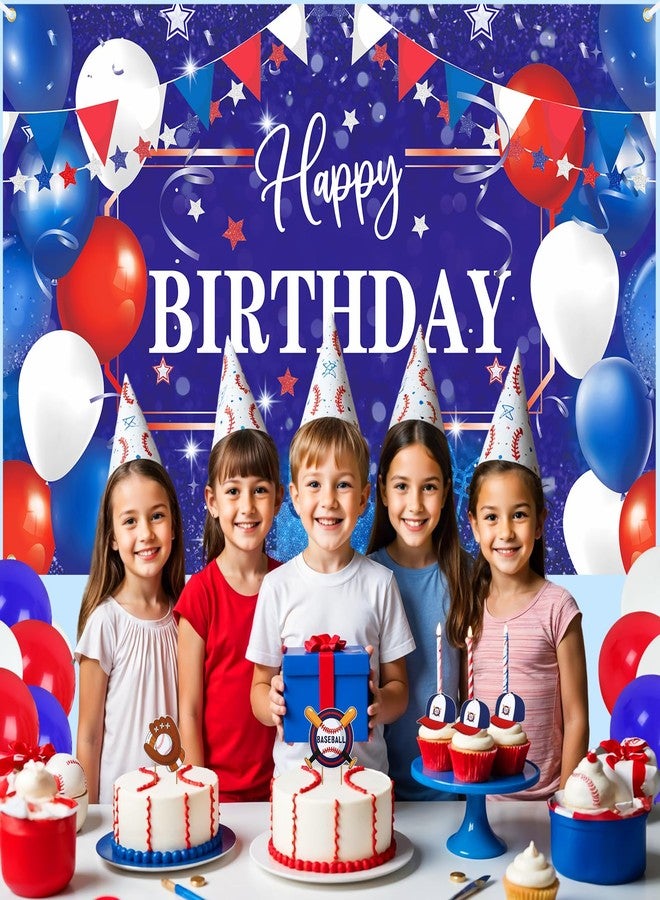 Woosytoo Red White and Blue Birthday Decorations Banner Royal Blue Red White Patriotic Party Supplies for 4th of July Independence Day Hero Captain Baseball Birthday Baby Shower Party Decorations - Image 4